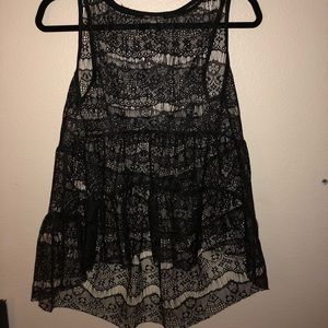 Gorgeous black lace tank top!